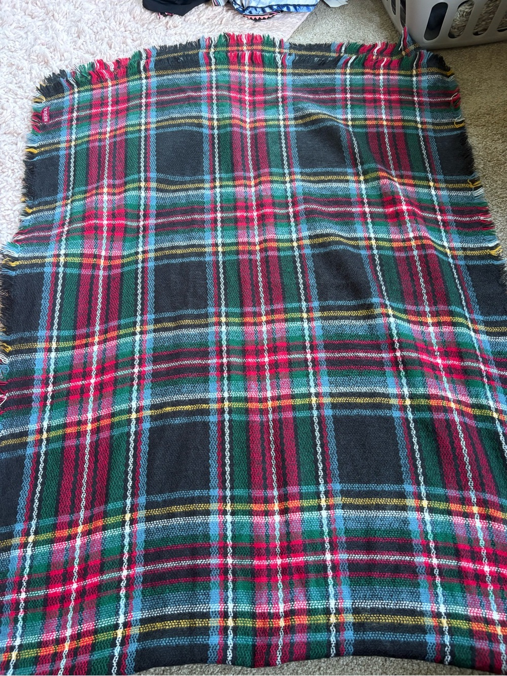 Plaid Multicolor Women’s blanket scarf- Red & Green